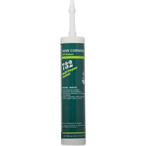 Scellant polyvalent &agrave; base de silicone Dowsil 732, 300 ml, Cartouche, Blanc Auto-Cam