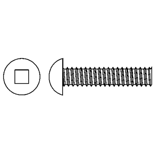 Round Head Machine Screws, #10-24 x 1/4" L, Zinc Plated Auto-Cam