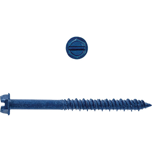 Hex Washer Slot SD Concrete Screws, 3/16" x 1-3/4" L, Zinc Plate Auto-Cam