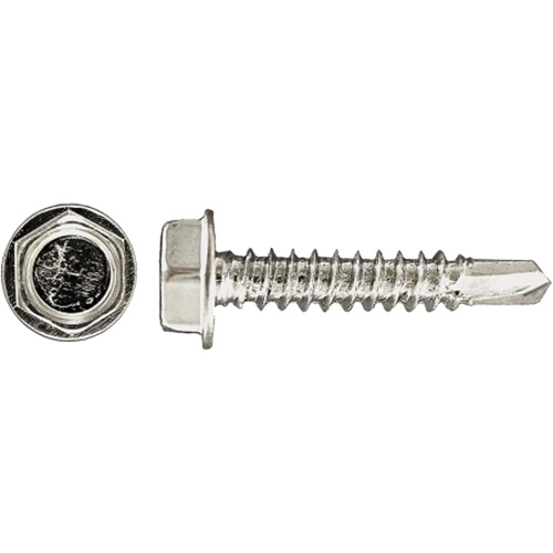 100-Piece Drill-X&reg; Hex HD Tapping Screws, #12 Dia., 1-1/4" L, Zinc Plated Auto-Cam