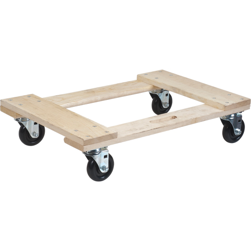 Socle roulant en bois dur, Roues en Polyol&eacute;fine, Capacit&eacute; de 900 lb, 18" la x 24" p x 7" h Auto-Cam