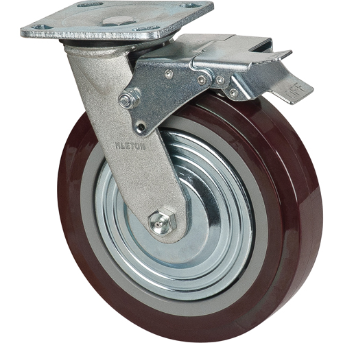 Roulette, Pivotant avec frein, 8" (203,2 mm), Polyur&eacute;thane, 1000 lb (453,6 kg) Auto-Cam