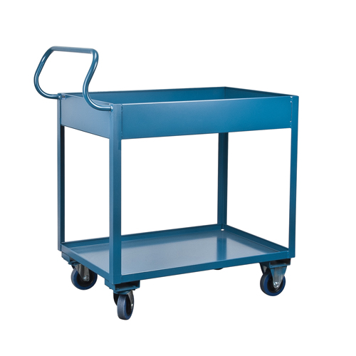 Chariots de service &agrave; bordure profonde, 2 Tiers, 24" la x 47" h x 36" p, Capacit&eacute; 1200 lb Auto-Cam