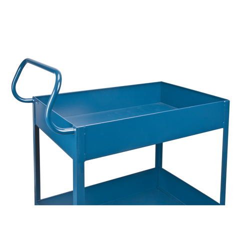 Deep Lipped Service Cart, 2 Tiers, 24" W x 47" H x 36" D, 1200 lbs. Capacity Auto-Cam