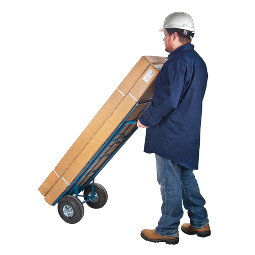 Load Retention Hand Truck, Dual Handle, Steel, 53" Height, 600 lbs. Capacity Auto-Cam