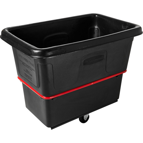 Heavy-Duty Utility Cube Truck, Black Recycled Plastic, 43-1/4" L x 28" W x 33-3/4" H, 12 cu. ft. Volume, 800 lbs. Capacity Auto-Cam