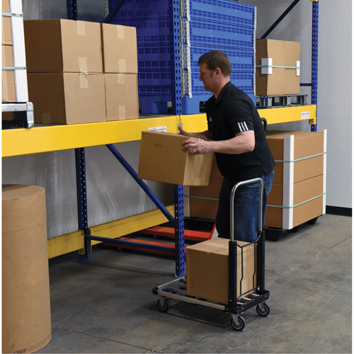 Chariot &agrave; plateforme repliable, Acier inoxydable, 300 lb, 28" lo x 16" la, Hauteur 33-1/2" Auto-Cam