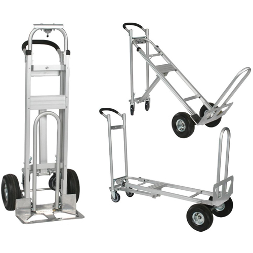 Three-Position Spartan III Convertible Hand Truck, Aluminum, 750 lbs. Capacity Auto-Cam