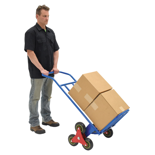 Stair Climbing Hand Truck, Steel Frame, 24" W x 45-3/4" H, 300 lbs. Capacity Auto-Cam