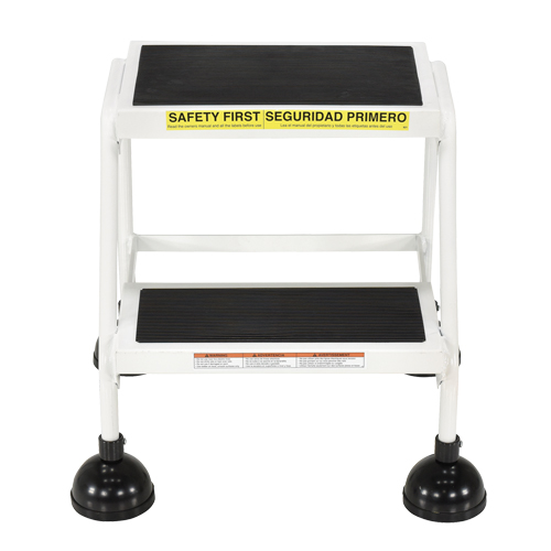 &eacute;chelles Stop-Step, 2 marches, Largeur de la marche 16", Hauteur de la plateforme 18-9/16", Acier Auto-Cam