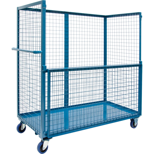 Wire Mesh Stock Truck, Steel, 24" x 55" x 36", 1200 lbs. Capacity Auto-Cam