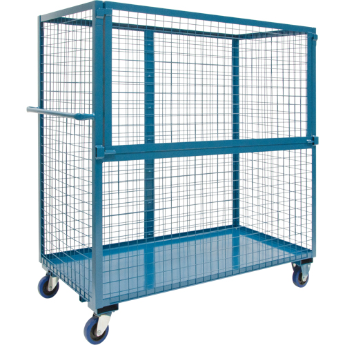 Wire Mesh Stock Truck, Steel, 24" x 55" x 36", 1200 lbs. Capacity Auto-Cam