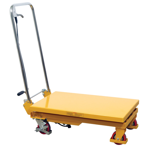 Hydraulic Scissor Lift Table, 17.75" L x 27.5" W/27-1/2" L x 17-3/4" W, Steel, 330 lbs. Capacity Auto-Cam