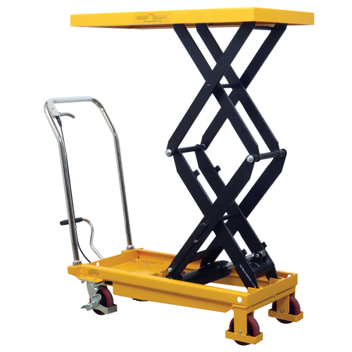 Hydraulic Scissor Lift Table, 19.5" L x 35.5" W/35-1/2" L x 19-1/2" W, Steel, 770 lbs. Capacity Auto-Cam