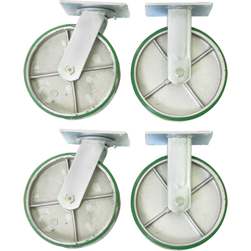 Jeu de roulettes de 8" pour chariots &agrave; plateforme Auto-Cam