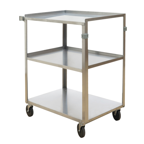 Shelf Carts, 3 Tiers, 18" W x 32" H x 27-3/8" D, 500 lbs. Capacity Auto-Cam