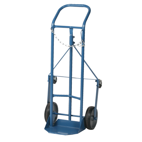 Professional Gas Cylinder Truck CC-1, Mold-on Rubber Wheels, 9" W x 7-1/4" L Base, 250 lbs. Auto-Cam