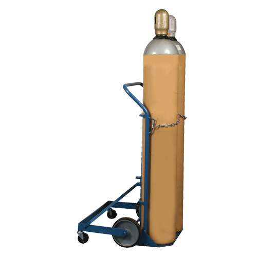Professional Double Gas Cylinder Truck CC-2, Mold-on Rubber Wheels, 16-7/8" W x 7-1/4" L Base, 500 lbs. Auto-Cam