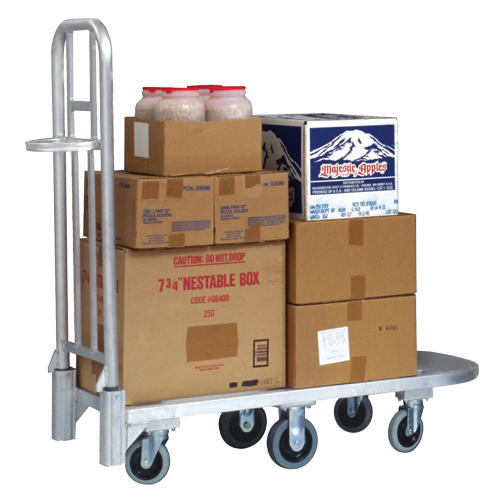Aluminum Merchandise Cart, 20" W x 55-1/4" L, 1200 lbs. Cap., Polyurethane Wheels Auto-Cam