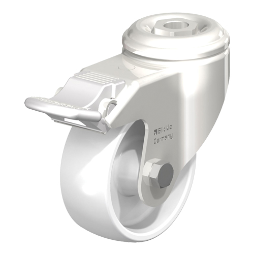 Roulette en nylon r&eacute;sistant aux chocs, Pivotant avec frein, Diam&egrave;tre 4" (102 mm), Capacit&eacute; 265 lb (120 kg) Auto-Cam