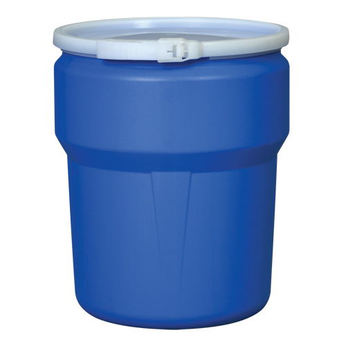 Nestable Polyethylene Drum, 10 US gal (8.33 imp. gal.), Open Top, Blue Auto-Cam