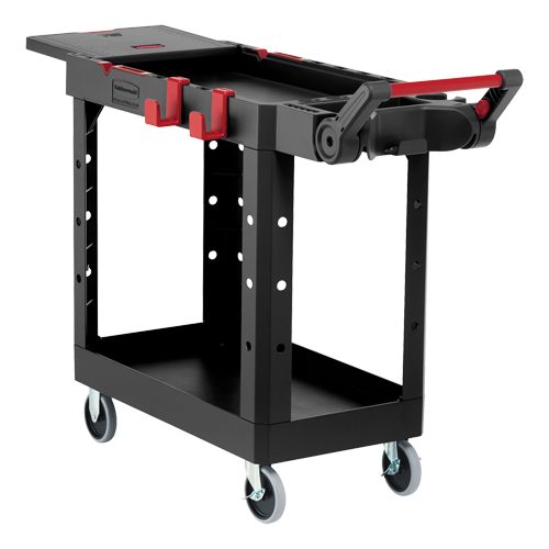 Chariot utilitaire robuste et polyvalent, 2 tiers, 17-3/4" x 36" x 46-1/5", Capacit&eacute; 500 lb Auto-Cam