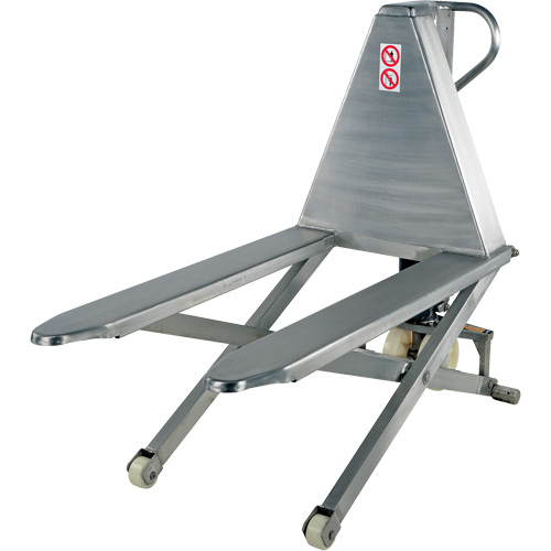 Pallet Lift Table, 45" L x 26-3/4" W, Stainless Steel, 2000 lbs. Capacity Auto-Cam