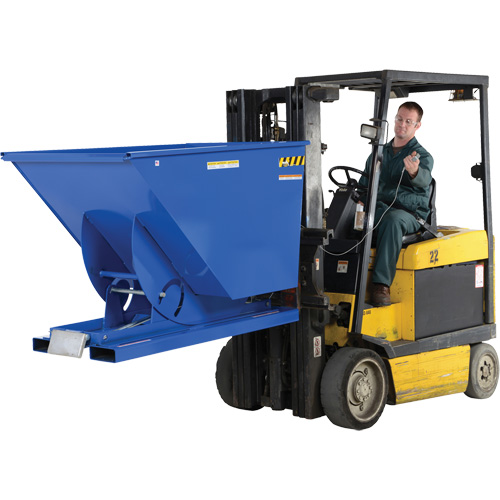 Conteneur autobasculeur, Acier, 1-1/2 vg³, Bleu Auto-Cam