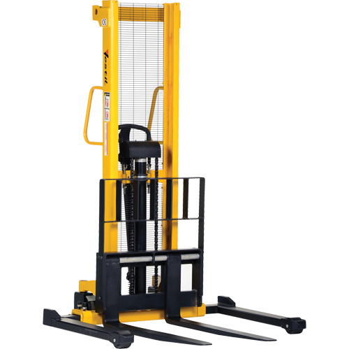 Manual Hydraulic Stacker, Hand Pump Operated, 2000 lbs. Capacity, 35" Max Lift Auto-Cam