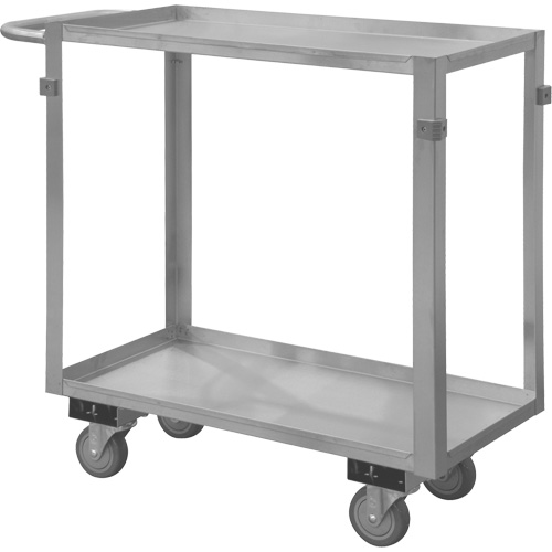 Chariot avec tablettes de calibre industriel, 2 Tiers, 16-3/4" la x 34" h x 36-7/16" p, Capacit&eacute; 600 lb Auto-Cam