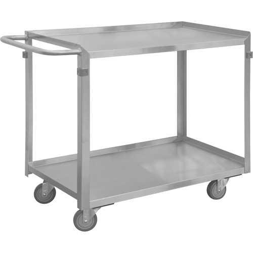 Chariot avec tablettes de calibre industriel, 2 Tiers, 16-3/4" la x 34" h x 36-7/16" p, Capacit&eacute; 600 lb Auto-Cam