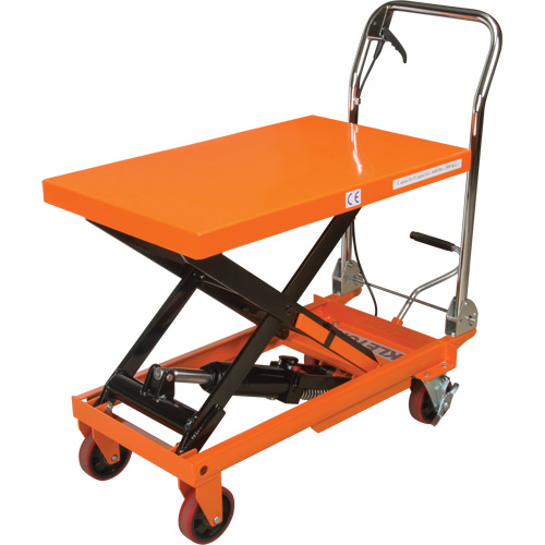 Hydraulic Scissor Lift Table, 32" L x 19-3/4" W, Steel, 660 lbs. Capacity Auto-Cam