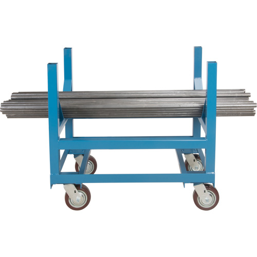 Pipe & Bar Cradle Truck, 48" L x 24" W x 34" H, 2500 lbs. Capacity, Polyurethane Wheels Auto-Cam