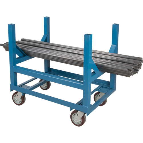 Pipe & Bar Cradle Truck, 48" L x 24" W x 34" H, 2500 lbs. Capacity, Polyurethane Wheels Auto-Cam