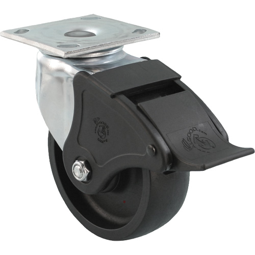 Emaxx RollX Wow Caster, Swivel with Brake, 4" (101.6 mm), Nylon, 1200 lbs. (544.3 kg.) Auto-Cam