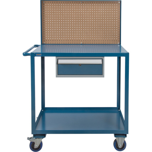 Mobile Service Cart, 2 Tiers, 24" W x 57" H x 40" D, 1200 lbs. Capacity Auto-Cam