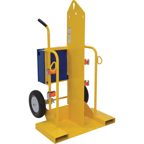 Welding Cylinder Torch Cart, Foam-Filled Wheels, 24" W x 19-1/2" L Base, 500 lbs. Auto-Cam