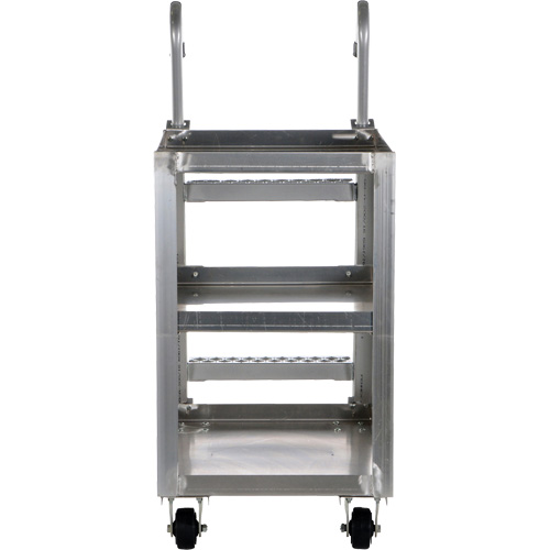 Stockpicker Truck, Aluminum, 21-7/8" W x 40" D, 3 Shelves, 660 lbs. Capacity Auto-Cam