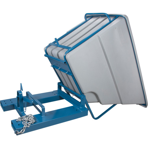 Self-Dumping Hopper, Polyethylene, 1-1/10 cu.yd, Grey Auto-Cam