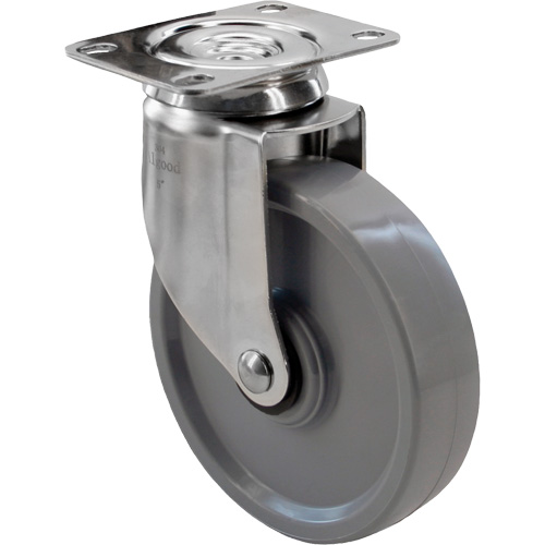 2309 Caster, Swivel, 5" (127 mm), Envirothane Grey, 350 lbs. (158.8 kg.) Auto-Cam