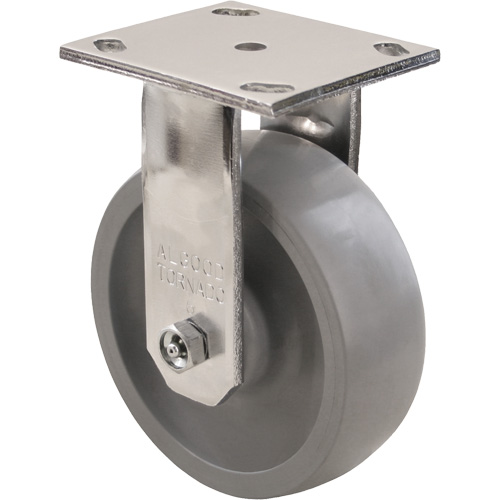 Roulette Max9, Fixe avec frein, 5" (127 mm), Gris-WOW Envirothane, 1000 lb (453,6 kg) Auto-Cam