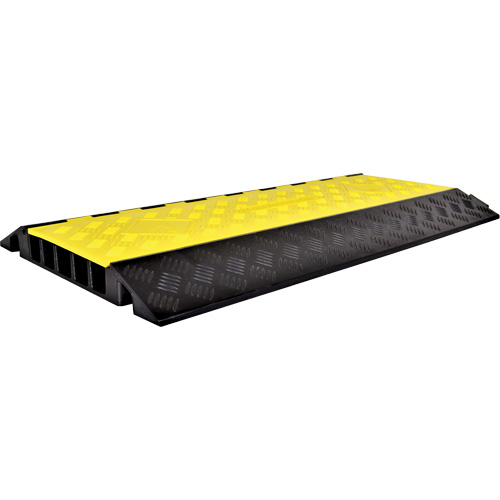 Powerhouse Heavy-Duty Straight Cable Protector, 5 Channels, 36" L x 19.75" W x 2.25" H Auto-Cam