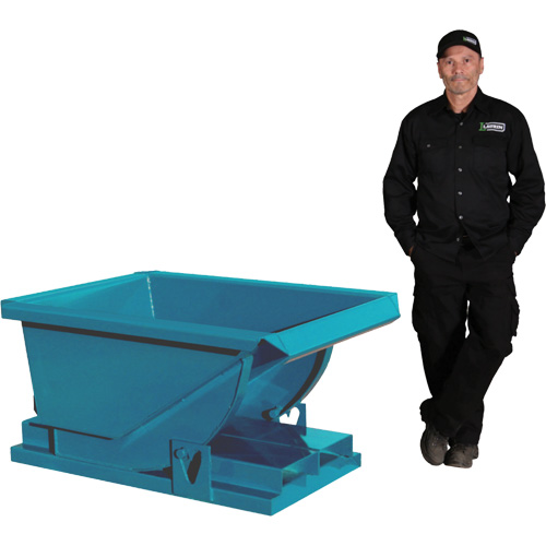 Extra Heavy-Duty Self-Dumping Hopper, Steel, 1/3 cu.yd., Blue Auto-Cam