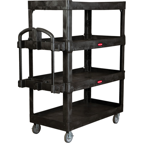 Heavy-Duty Ergo Utility Cart, 4 Tiers, 24-1/4" x 62-2/5" x 54-1/10", 700 lbs. Capacity Auto-Cam