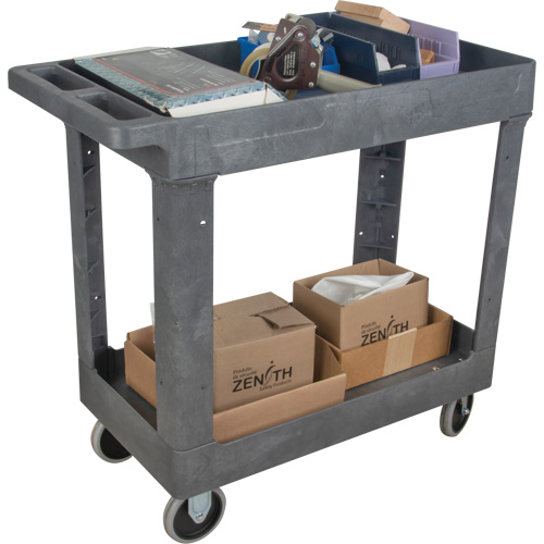 Utility Service Cart, 2 Tiers, 16-1/2" x 32-1/2" x 34-1/2", 550 lbs. Capacity Auto-Cam