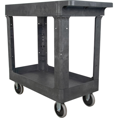 Utility Service Cart, 2 Tiers, 16-1/2" x 32-1/2" x 34-1/2", 550 lbs. Capacity Auto-Cam