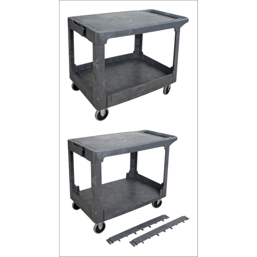 Chariot utilitaire pour l'entretien avec tablette plate, 2 tiers, 25-1/4" x 32-1/4" x 44", Capacit&eacute; 550 lb Auto-Cam