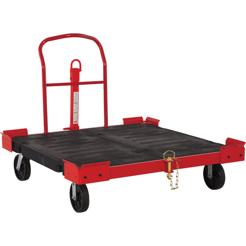 Towable Pallet Cart, 54-1/2" L x 51" W, 2500 lbs. Cap., Polyolefin Wheels Auto-Cam