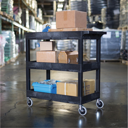 Tub Cart, 3 Tiers, 35-1/4" x 36-1/4" x 18", 300 lbs. Capacity Auto-Cam