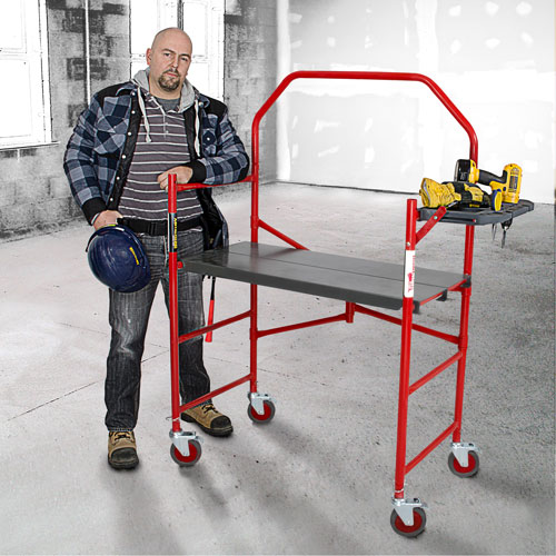 Buildman Portable Scaffold, 40-5/8" D x 4' H Auto-Cam